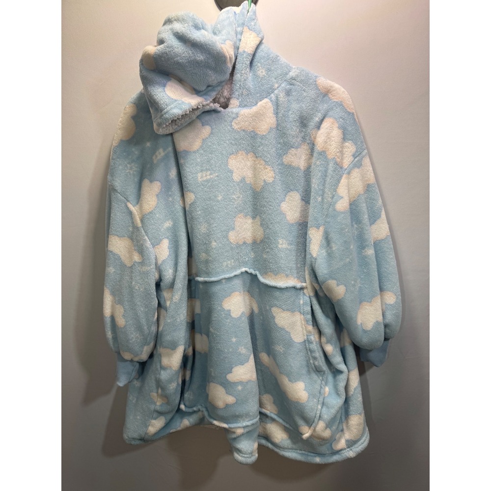 Weekend Edition Sherpa Lined Full Zip Hoodie Colorblock Blue White Grey‎ S/M